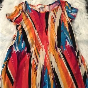 Multicolor T-shirt dress with pockets